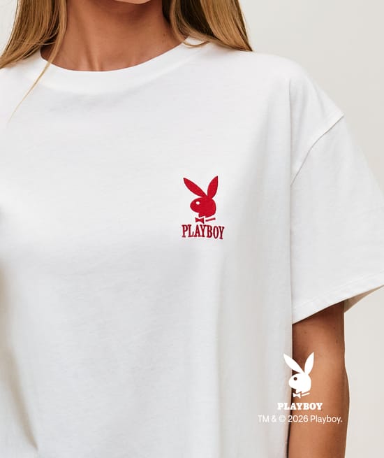 Printed far west jersey T-shirt and embroidered Playboy;