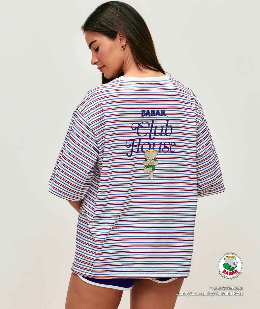 Babar striped jersey T-shirt;