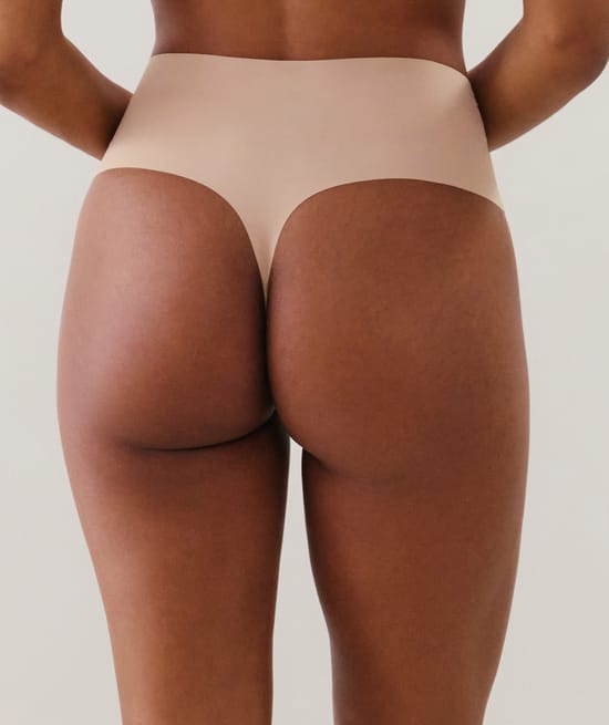 String taille haute en microfibre;