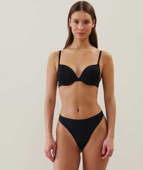 Push-up bra in microfiber;