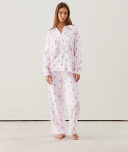 Pantalon en flanelle à motifs;