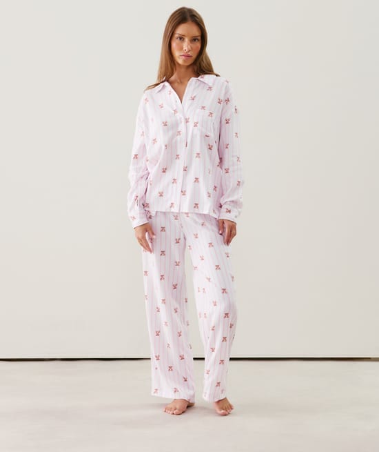 Pantalon en flanelle à motifs;