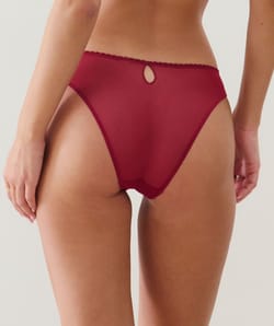 Brief with embroidered floral patterns;