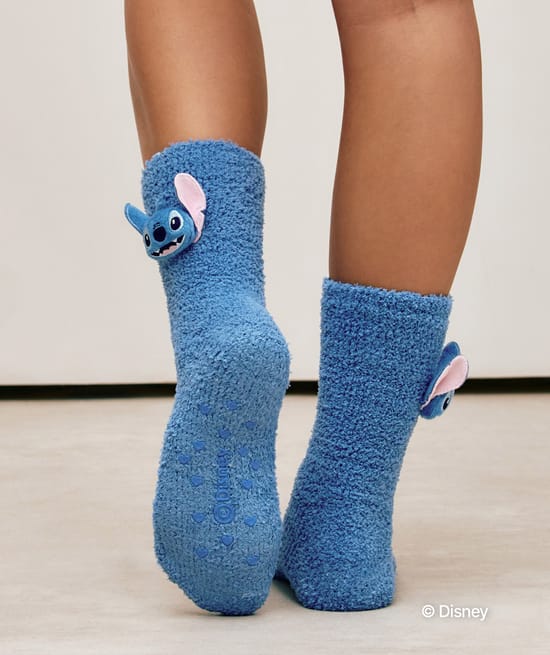 Stitch fleece sokken;