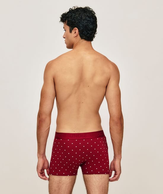 Cotton boxer printed with hearts;