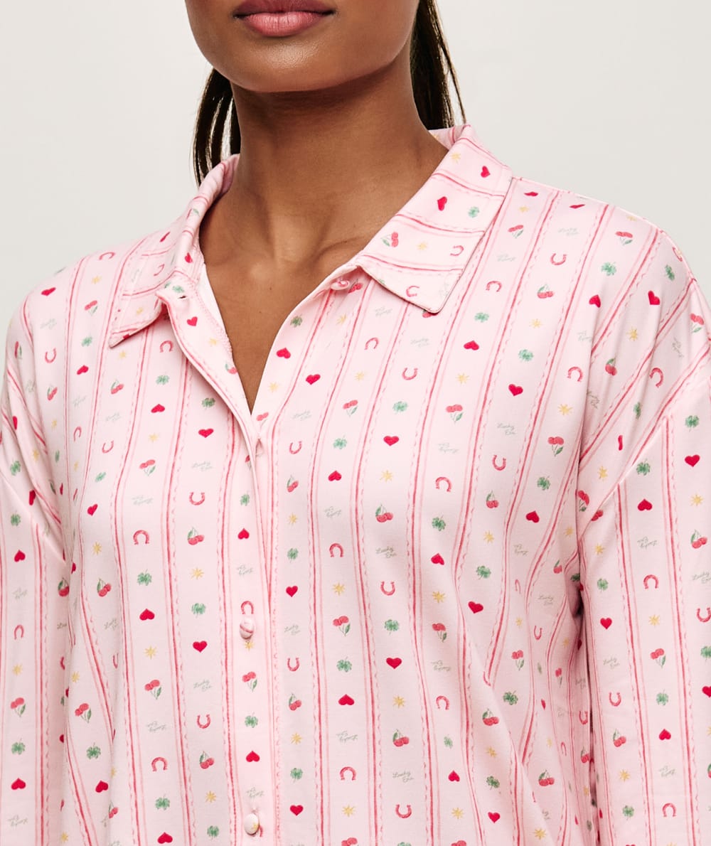 Patterned jersey pyjama set;