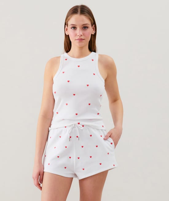 Top en jersey avec broderies;