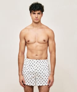 Cotton boxer shorts with heart pattern;