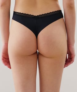 Microfiber and lace tanga;