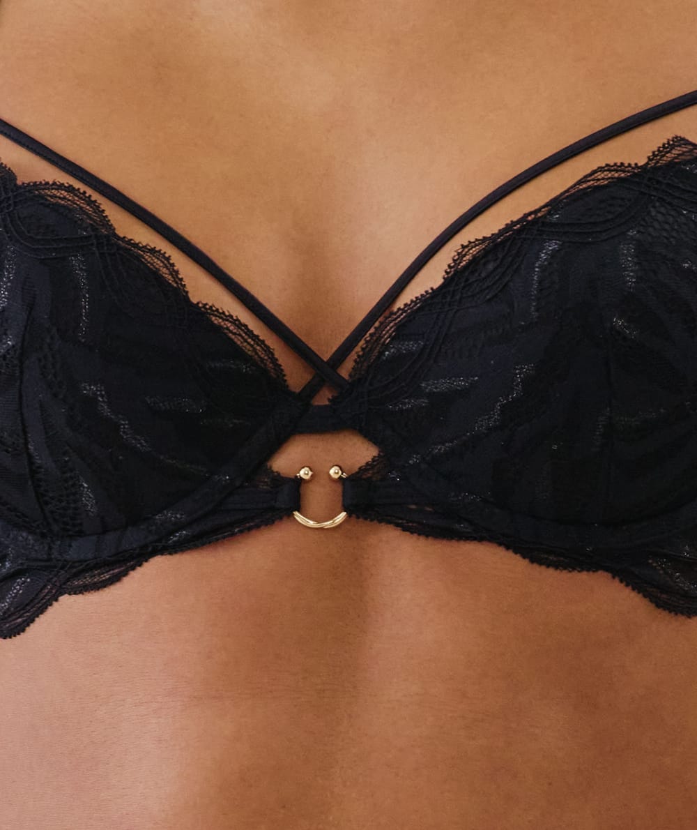 Soutien-gorge en dentelle noir;