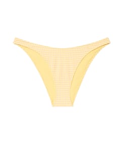 High-waisted printed seersucker bikini bottom;