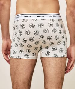 Cotton boxer shorts with dice pattern;