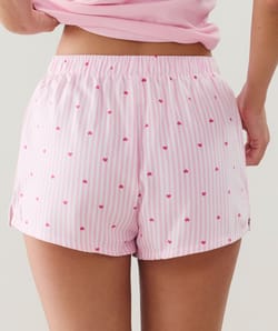 Striped jersey Shorts with heart patterns;