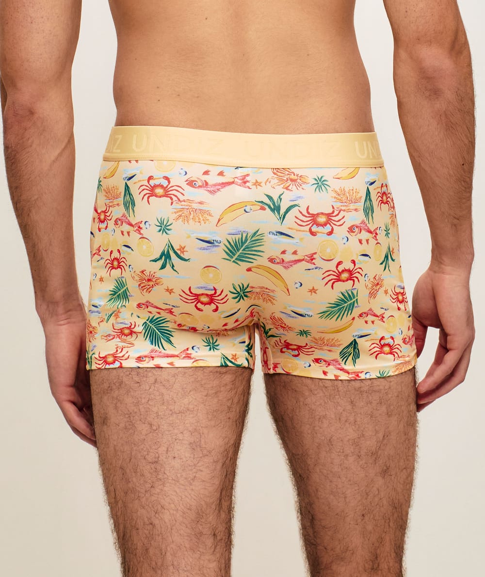 Boxer en microfibre motifs crustac&eacute;s;