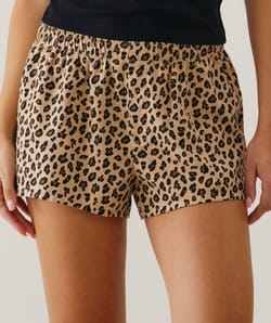Leopard print jersey Shorts;