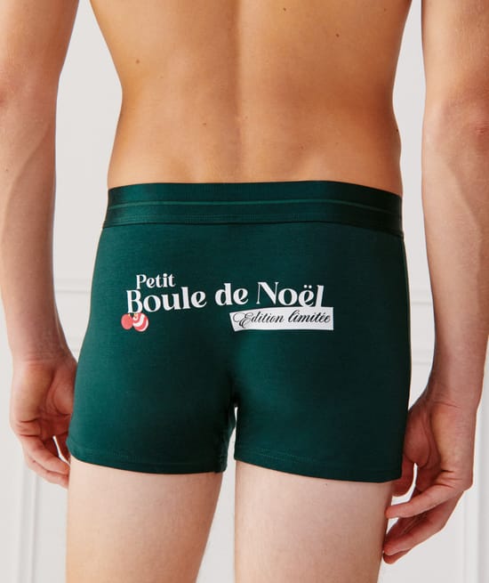 Jersey boxer shorts with a message;