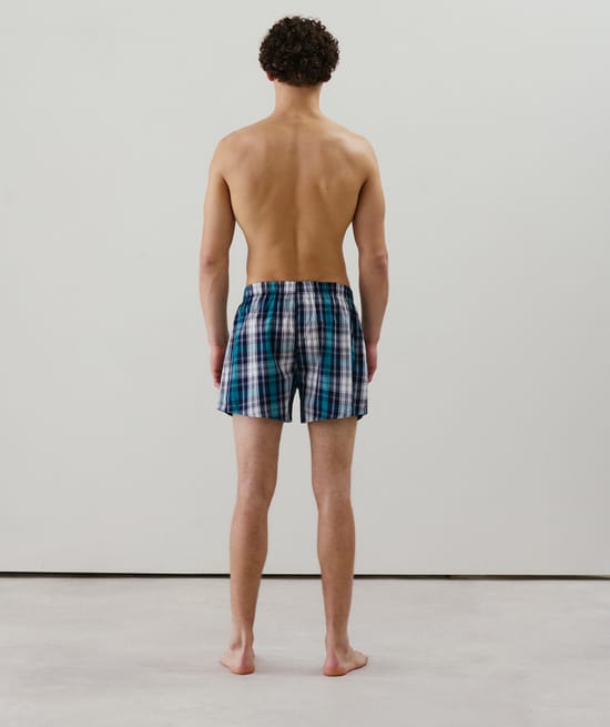 Checked boxer shorts;