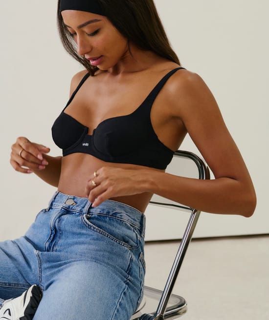 Organic cotton balconette bra;