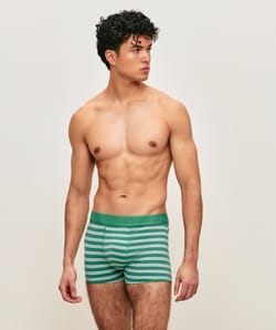 Boxer en coton &agrave; rayures;