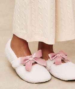 Chaussons ballerines en sherpa;