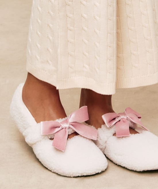 Sherpa ballerina slippers;