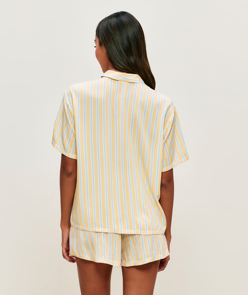 Striped shirt and shorts set;