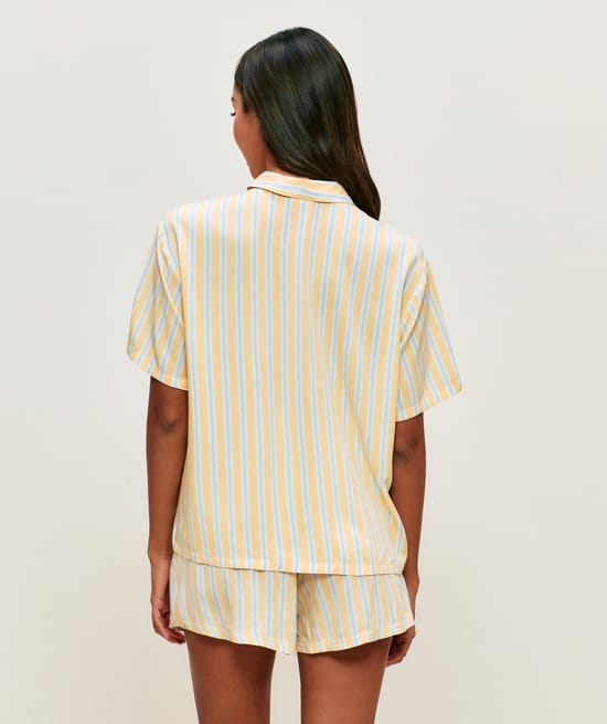 Striped shirt and shorts set;