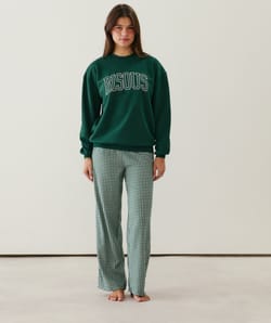 Ensemble sweatshirt molleton et pantalon flanelle;