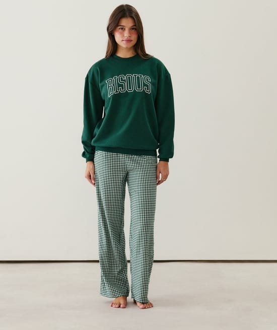 Ensemble sweatshirt molleton et pantalon flanelle;