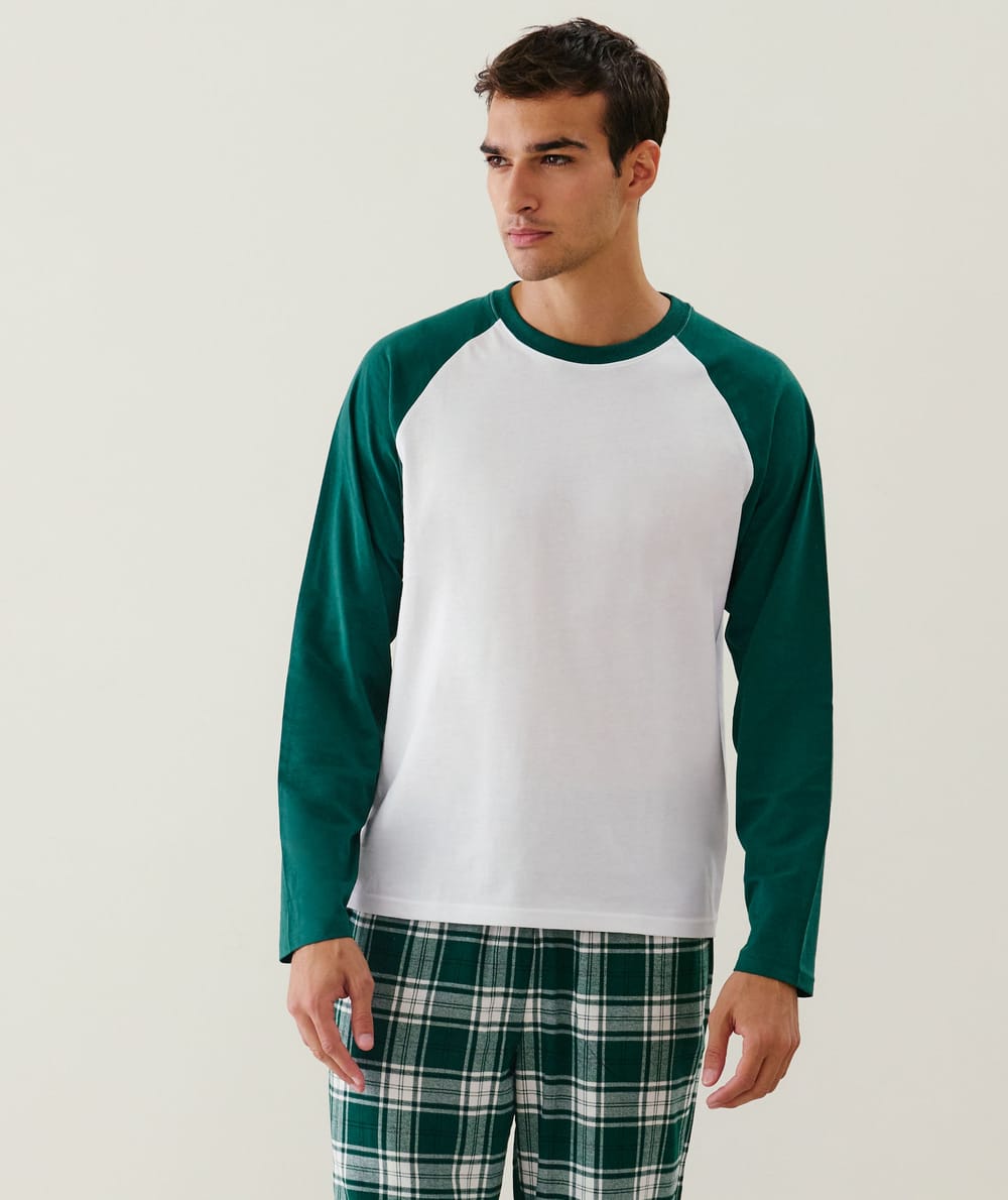 Checkered cotton pajama set;