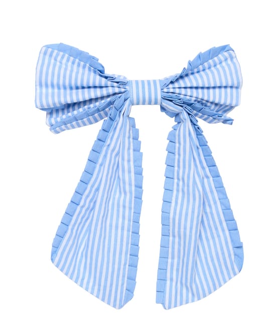 Striped bow-shaped barrette;