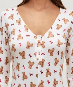 Short teddy bear jersey playsuit;