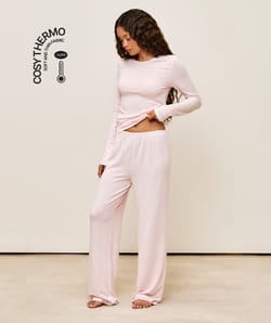 Striped thermal mesh pants;