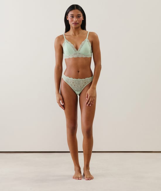 Lace triangle bra;
