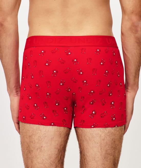 Patterned cotton boxer shorts;