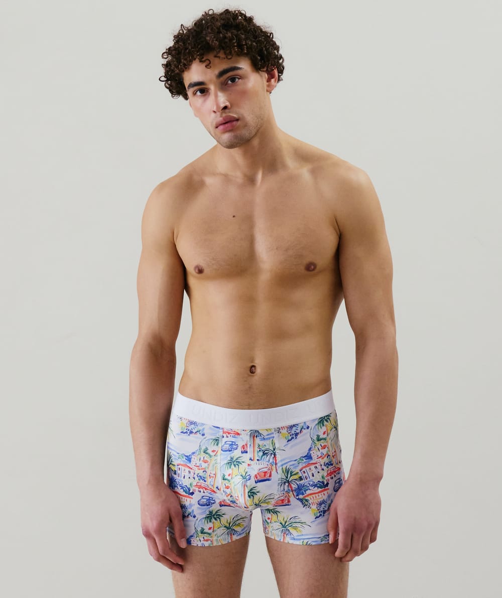 Cotton boxer shorts with pattern;