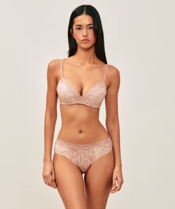 Soutien-gorge triangle push-up en microfibre motif serpent;