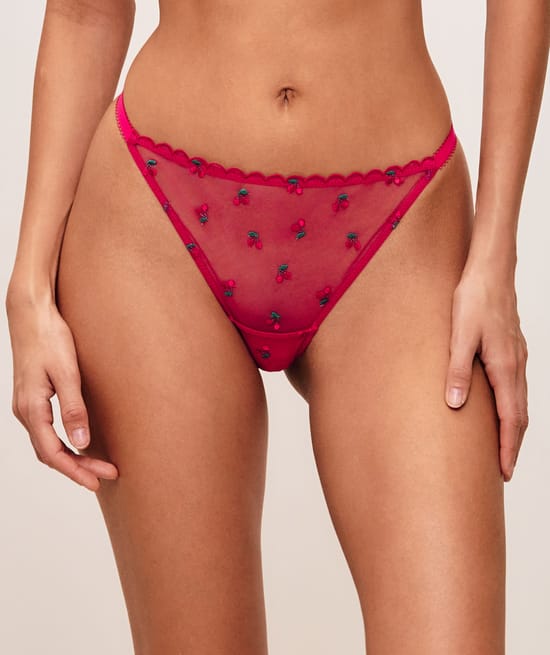 Cherry patterned thong;