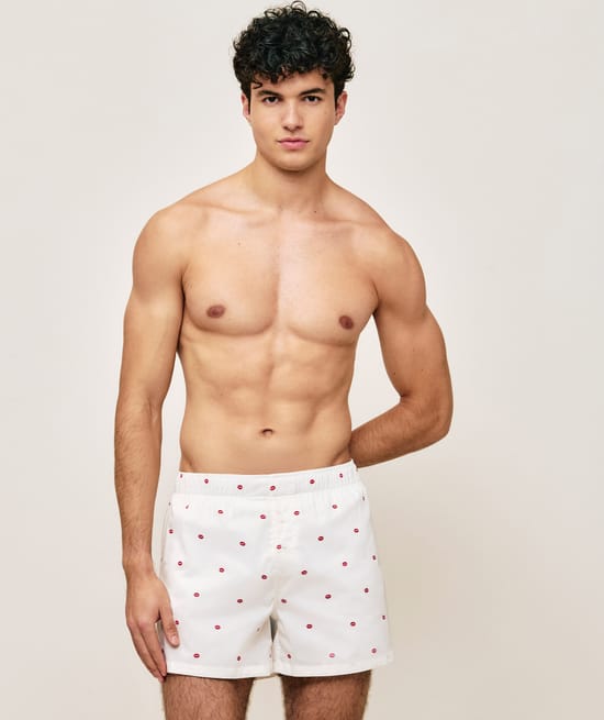 Patterned cotton boxers;