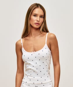 Polka dot jersey top;