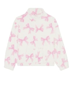 Fleece jacket with bow pattern;