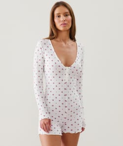 Floral print jersey jumpsuit;