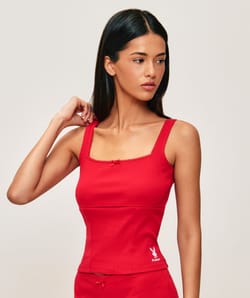 Camiseta sin mangas de algod&oacute;n con estampado de Playboy;