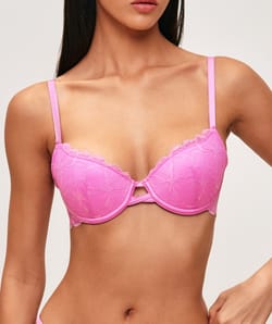 Floral lace push-up bra;
