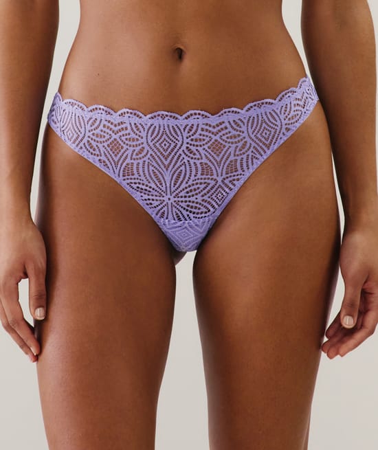 Lace tanga briefs ;
