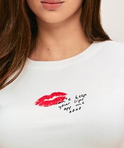 Top en jersey "Can't keep your lips off me xoxo";