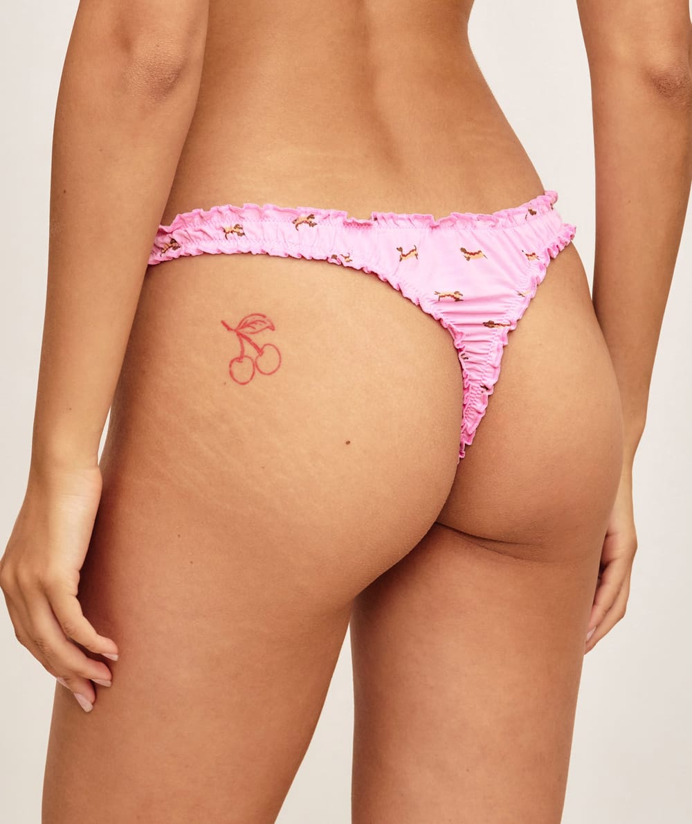 Cotton string with dachshund patterns;