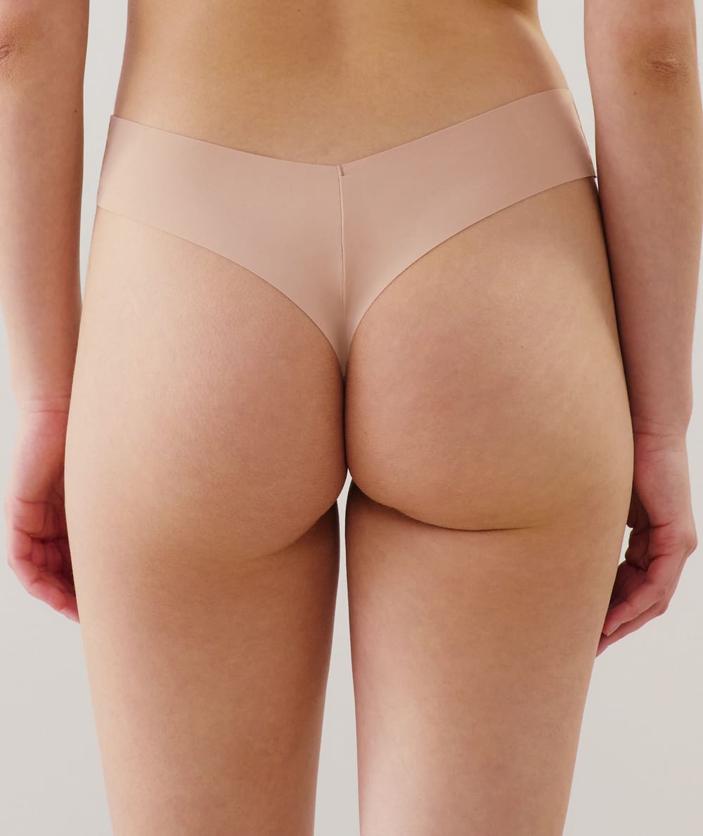 Microfiber and lace tanga;