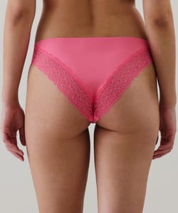 Microfibre and lace cheeky brief;