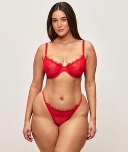 Balconette lace bra;